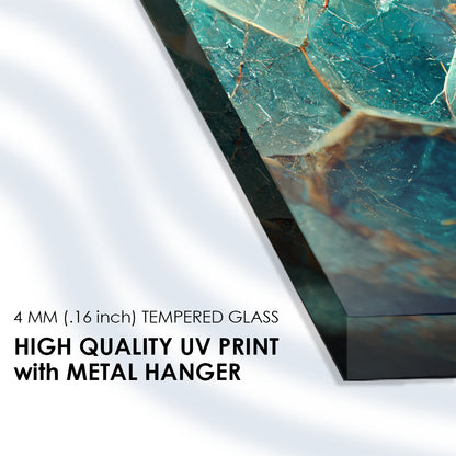 Amazonite Marble Marvel: Abstract Art Illuminating Glass