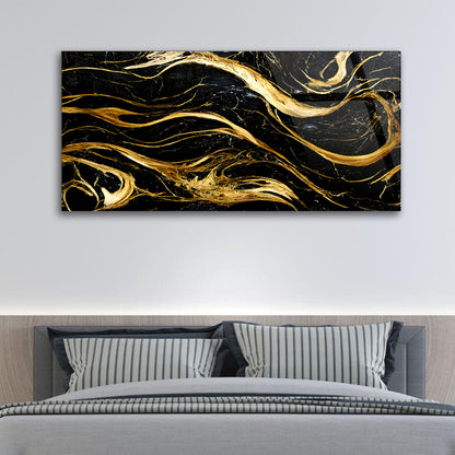 Elegance Shining Through: Luxurious Golden Texture on Glass