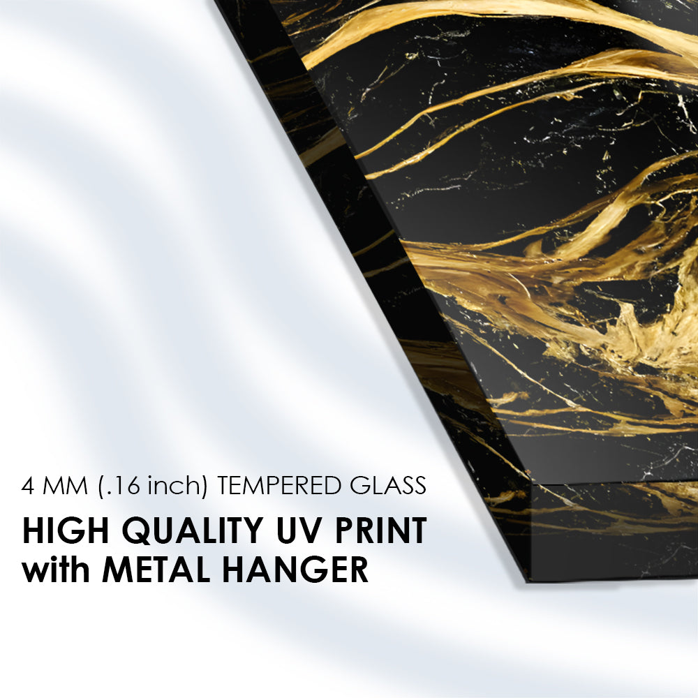 Elegance Shining Through: Luxurious Golden Texture on Glass