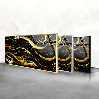 Elegance Shining Through: Luxurious Golden Texture on Glass