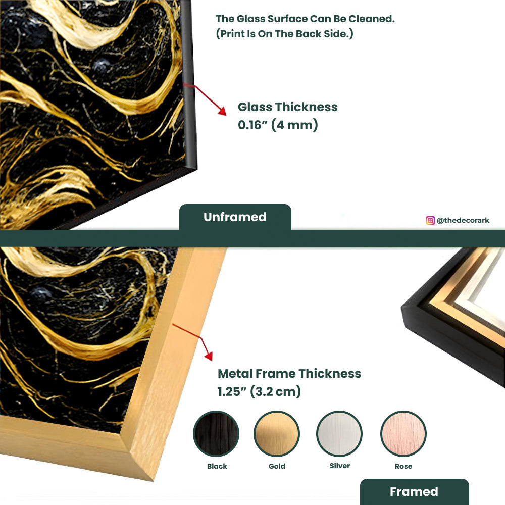 Elegance Shining Through: Luxurious Golden Texture on Glass