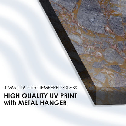 Elegant Design Harmony: Blue and Brown Marble on Glass