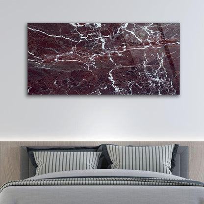 Rich Hues Displayed: Burgundy Marble Art on Glass Frame