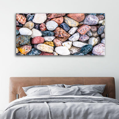 Nature's Patterns Captured: Stone Pebbles Texture Art on Glass