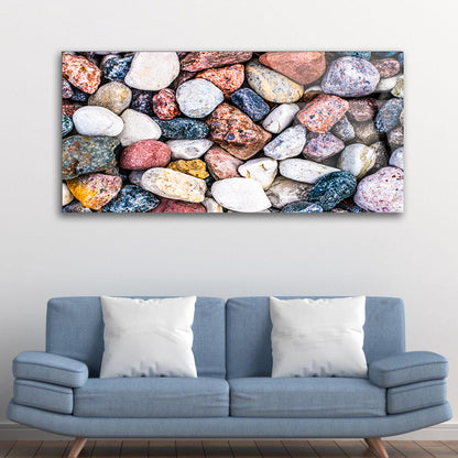 Nature's Patterns Captured: Stone Pebbles Texture Art on Glass