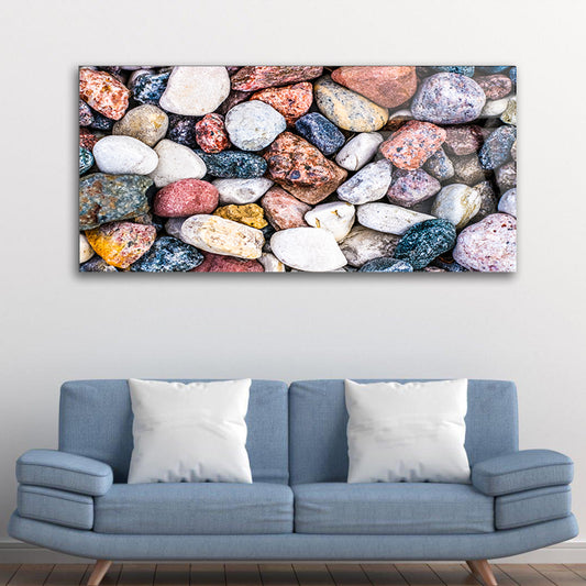 Nature's Patterns Captured: Stone Pebbles Texture Art on Glass