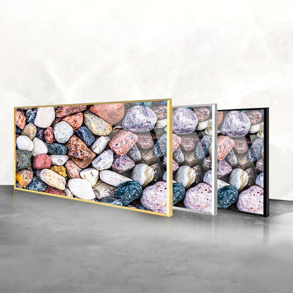 Nature's Patterns Captured: Stone Pebbles Texture Art on Glass