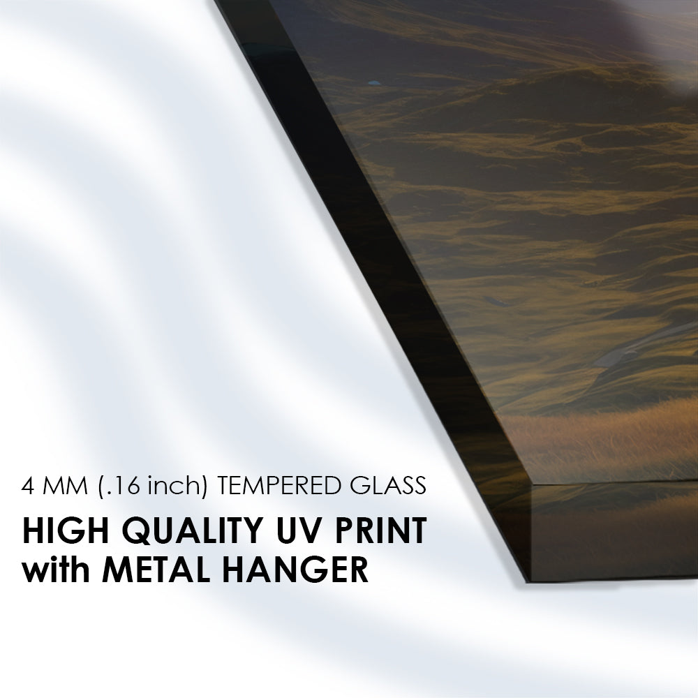 Mountain Marvel: Fantastic Sunset Views on Tempered Glass