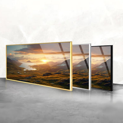 Mountain Marvel: Fantastic Sunset Views on Tempered Glass