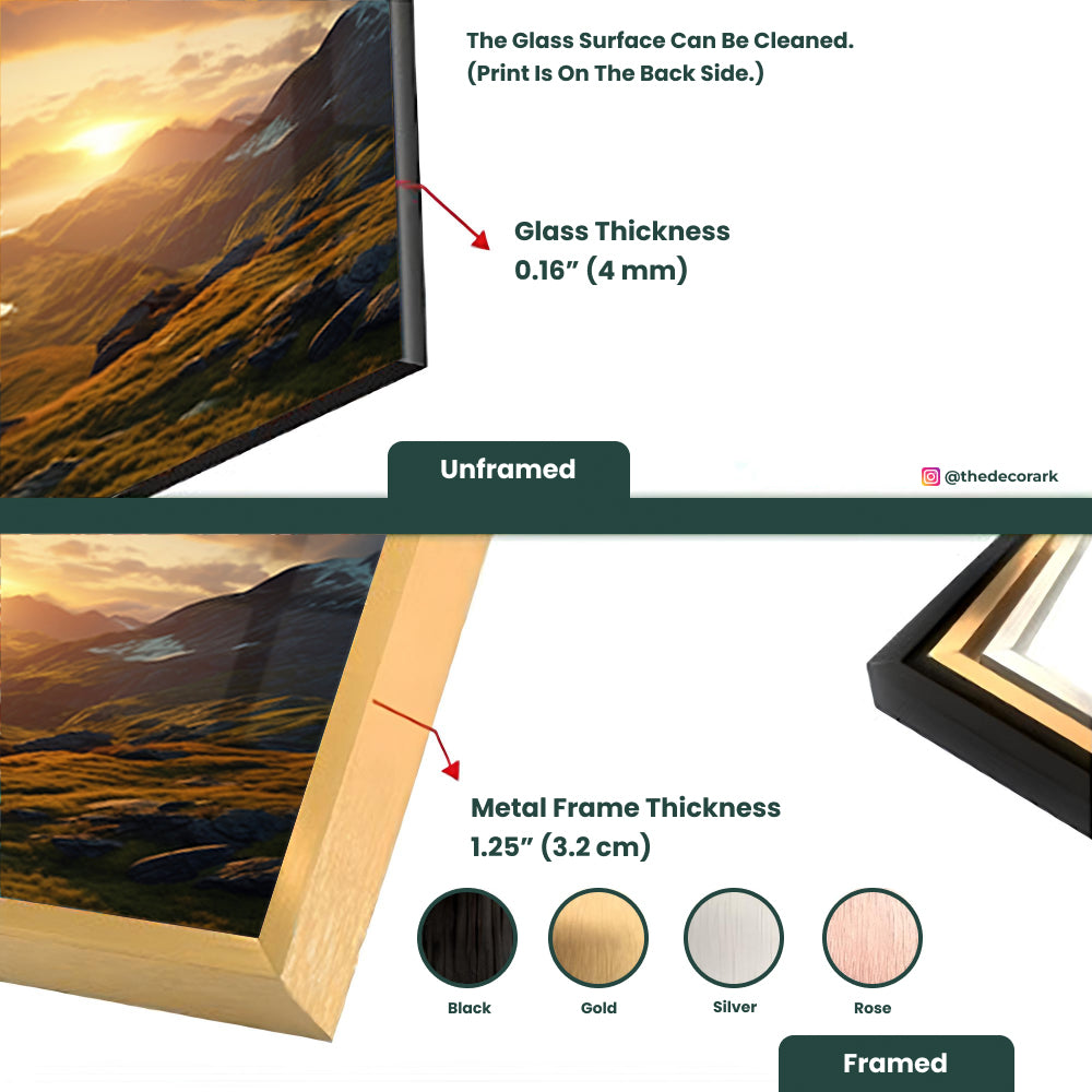 Mountain Marvel: Fantastic Sunset Views on Tempered Glass