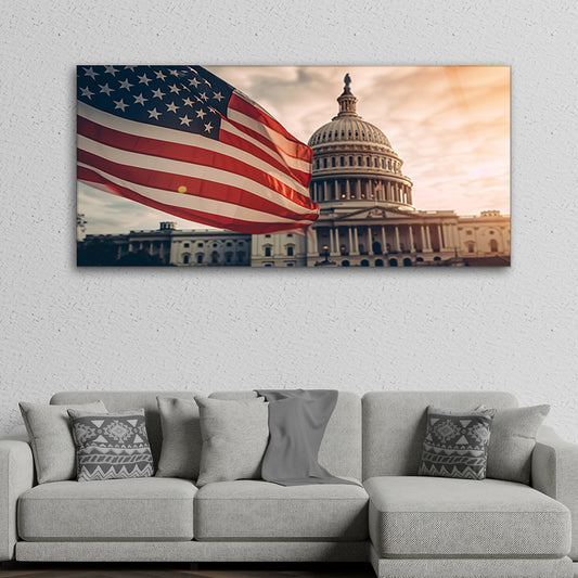 American Flag Celebration: Capturing Capitol Glory in Art