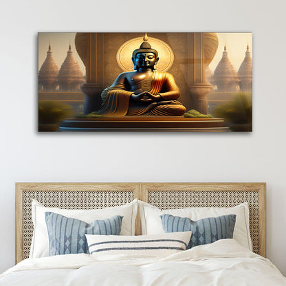 Enlightened Radiance: Buddha with a Golden Halo