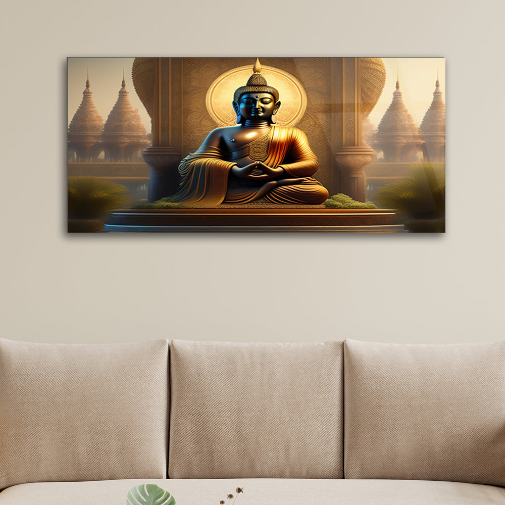 Enlightened Radiance: Buddha with a Golden Halo