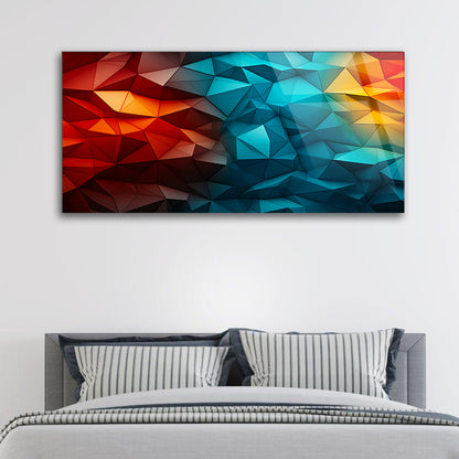 Celestial Harmony: Ethereal Trianglify Tempered Glass Art