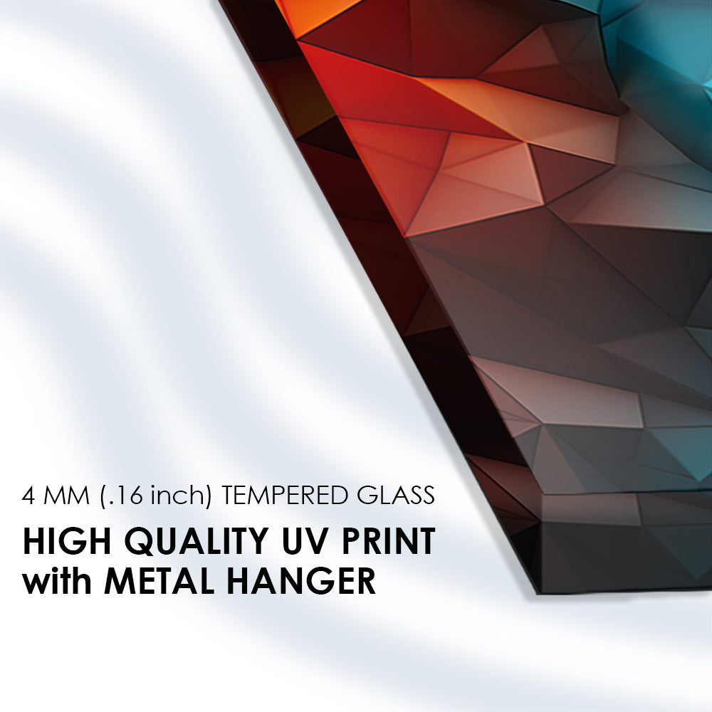 Celestial Harmony: Ethereal Trianglify Tempered Glass Art