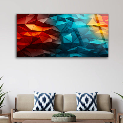 Celestial Harmony: Ethereal Trianglify Tempered Glass Art