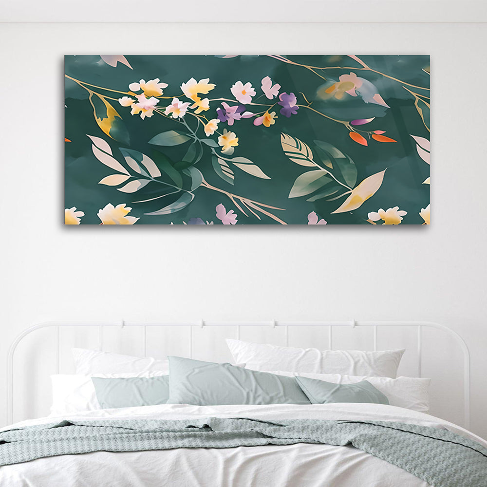 Floral Harmony: Colorful Pattern with Leaves and Flowers