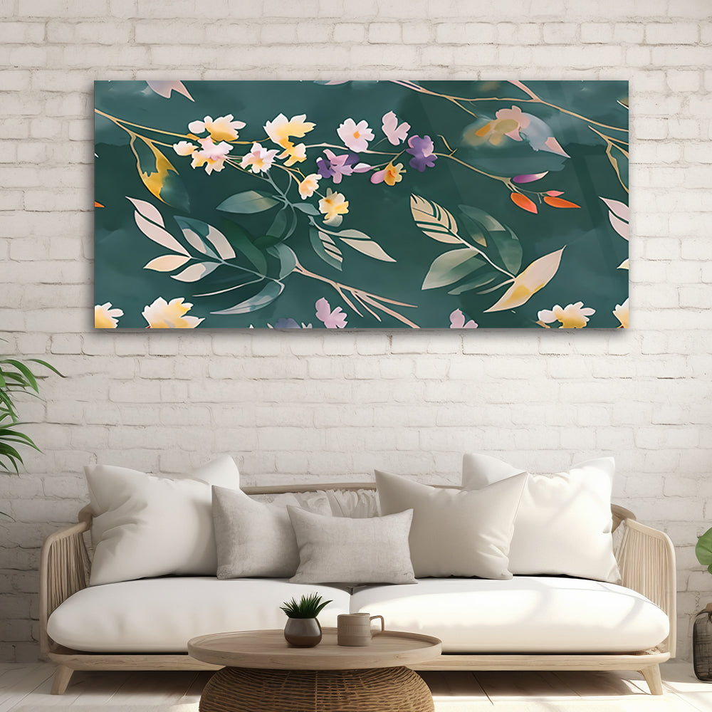 Floral Harmony: Colorful Pattern with Leaves and Flowers