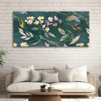 Floral Harmony: Colorful Pattern with Leaves and Flowers