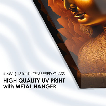 Tranquil Buddha: Serene Buddha Statue on Artistic Glass