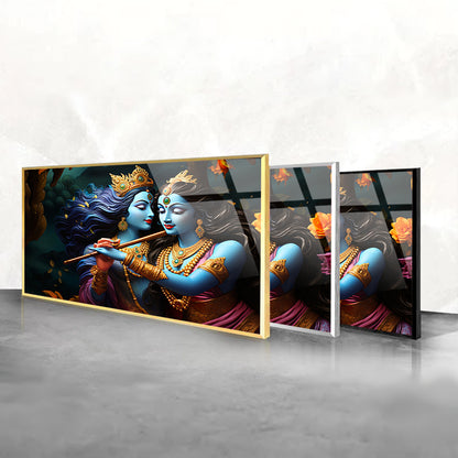 Eternal Embrace: Radha Krishna Portrait by Visionaries