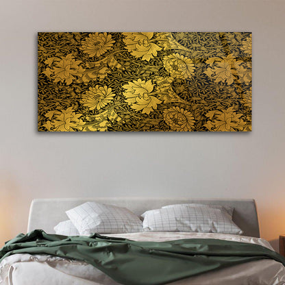 Golden Petals: Vintage Floral Artwork in Vision