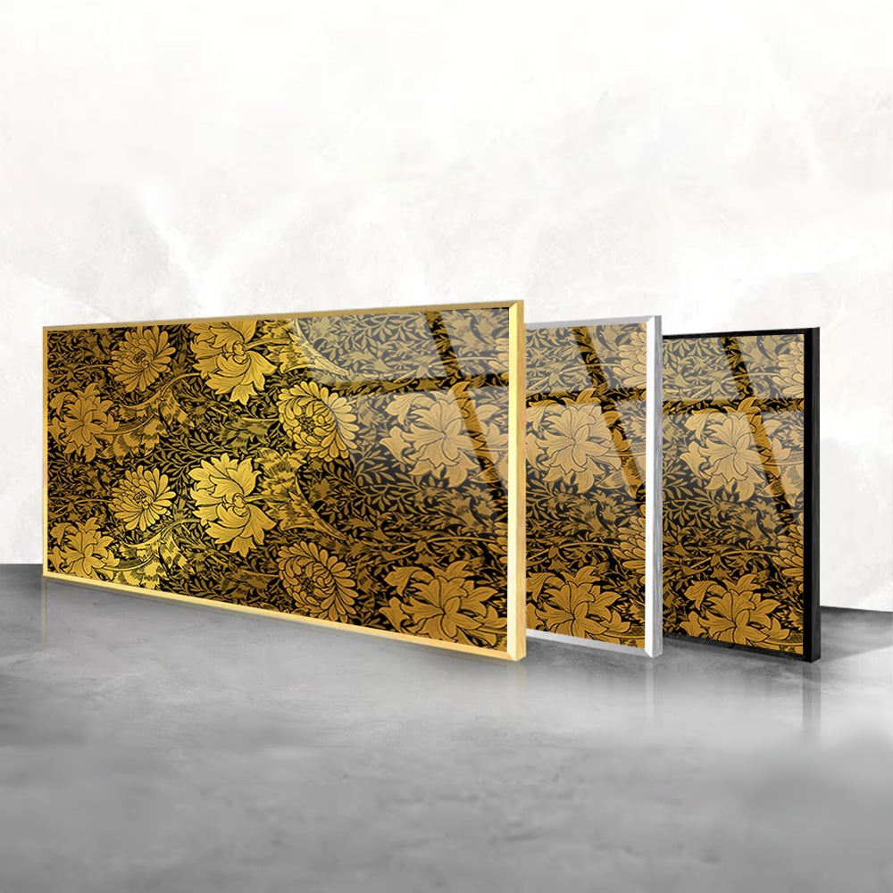 Golden Petals: Vintage Floral Artwork in Vision