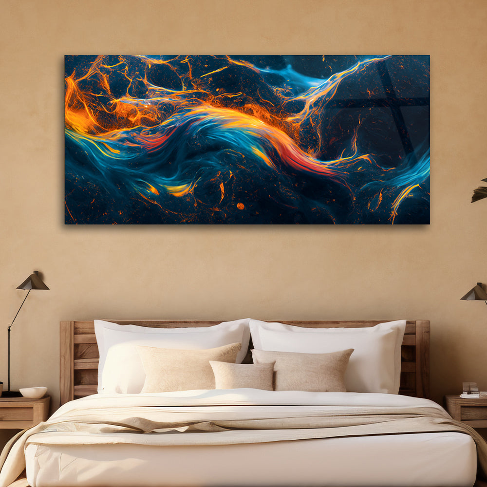 Wave Dance: Abstract Art with Multi-Colored Waves