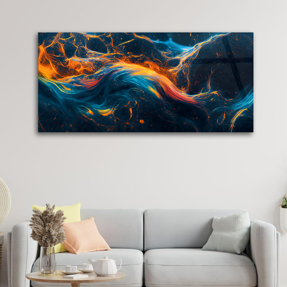 Wave Dance: Abstract Art with Multi-Colored Waves