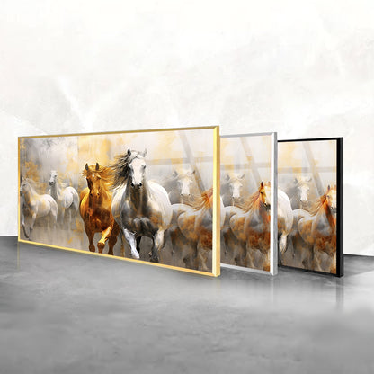 Equestrian Elegance: Running Horses Painting by Artisans