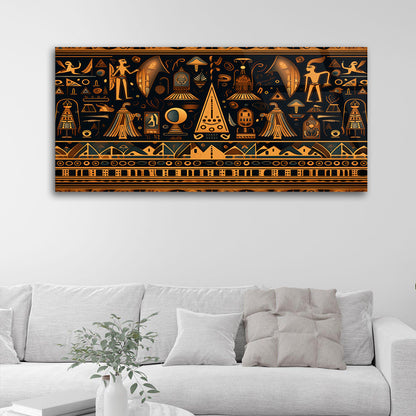 Ancient Egyptian Reverie: Folk Tribal Abstract Art