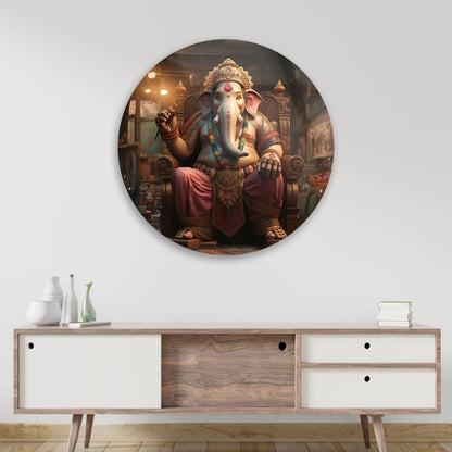 Ganesha's Command Tempered Glass Portrait