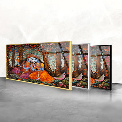 Serenity Under the Tree: Radha Krishna Crafted Art