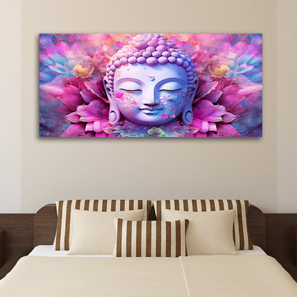 Blossoming Tranquility: Buddha Face with Floral Grace