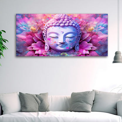 Blossoming Tranquility: Buddha Face with Floral Grace