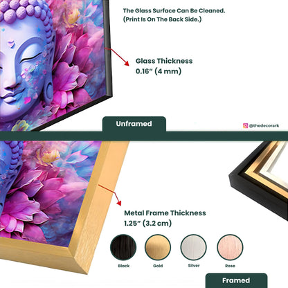 Blossoming Tranquility: Buddha Face with Floral Grace