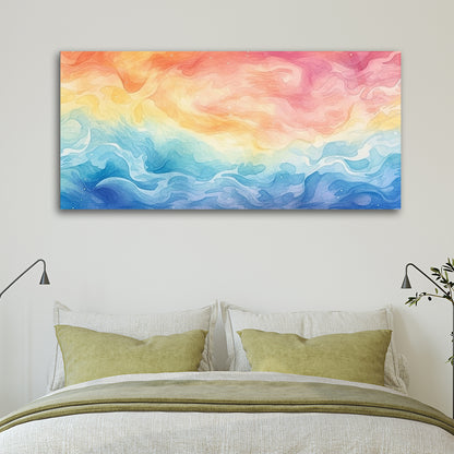 Rainbow Wave Dance: Abstract Painting in Vivid Hues