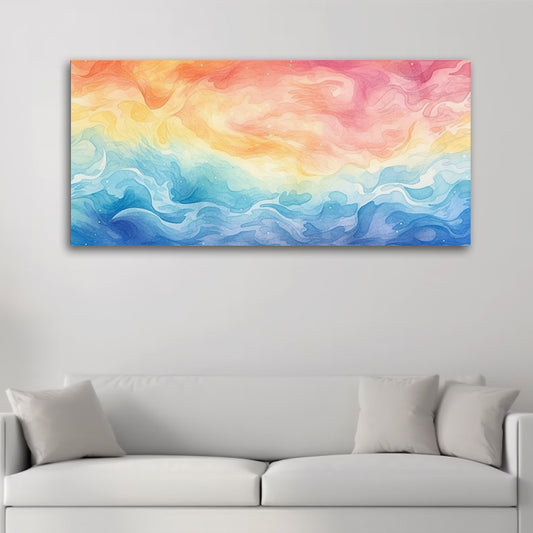 Rainbow Wave Dance: Abstract Painting in Vivid Hues