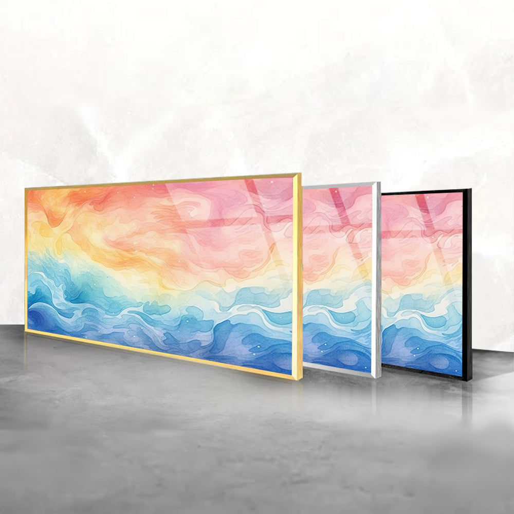 Rainbow Wave Dance: Abstract Painting in Vivid Hues