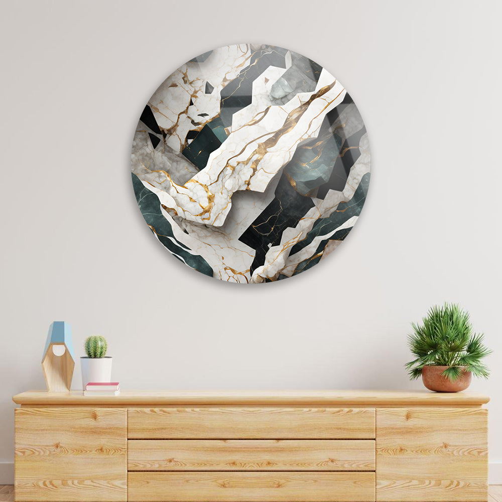 Marble Gold Fusion Tempered Glass Art