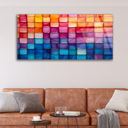 Metallic Kaleidoscope Delight: Tempered Glass Geometric Art