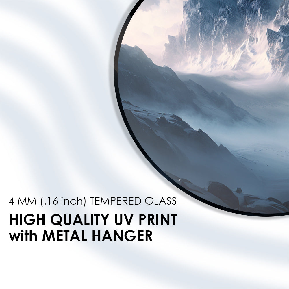 Snowy Summit Tempered Glass Wall Art