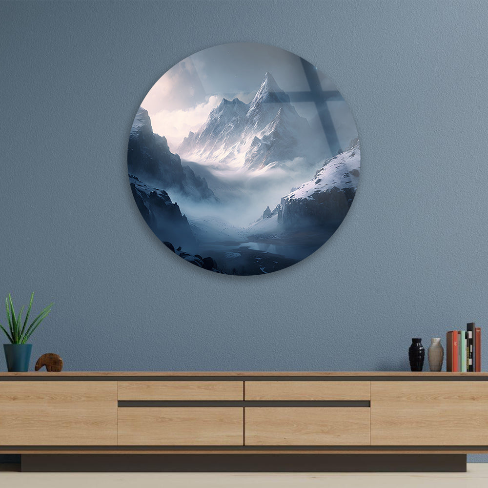 Snowy Summit Tempered Glass Wall Art