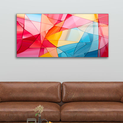 Futuristic Vibrance: AI-Generated Tempered Glass Wall Decor