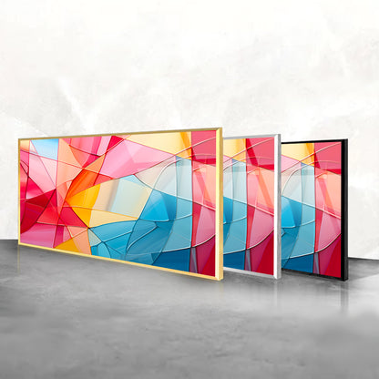 Futuristic Vibrance: AI-Generated Tempered Glass Wall Decor