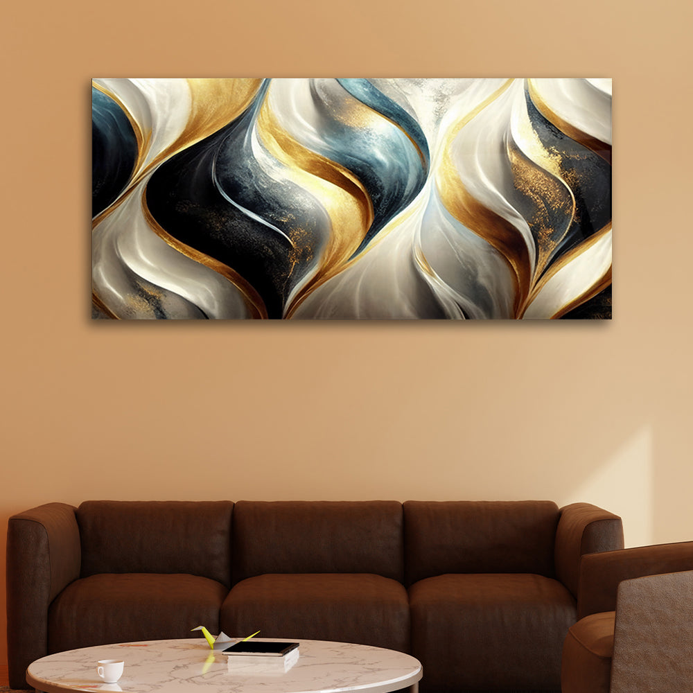 Wave Whispers: Marble Abstract Art Delight