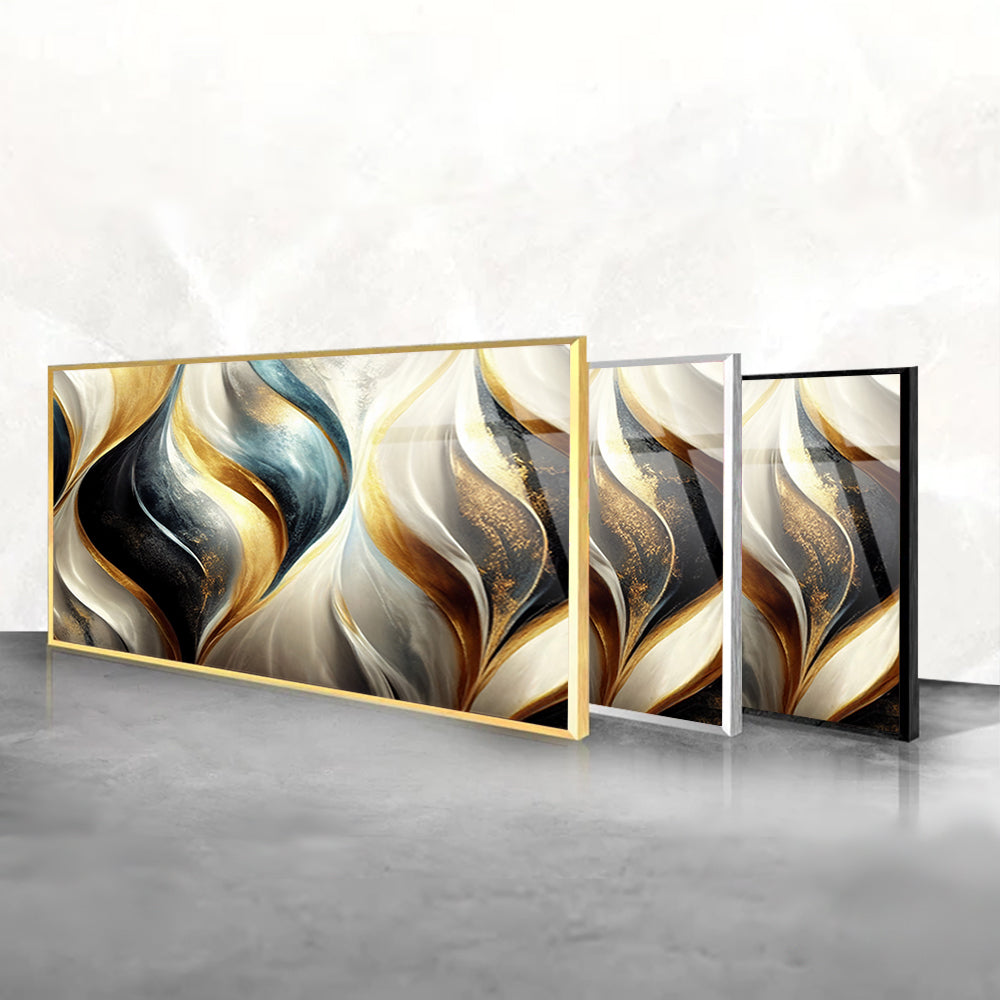 Wave Whispers: Marble Abstract Art Delight