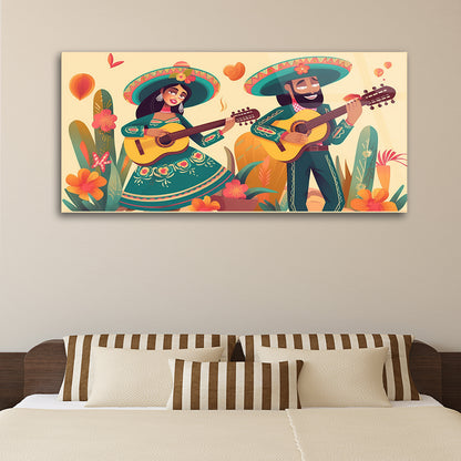 Mexican Serenade: Couple with Guitar Art