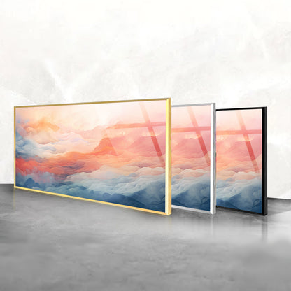 Ethereal Cloudscape: Dreamy Cloud Painting on Glass