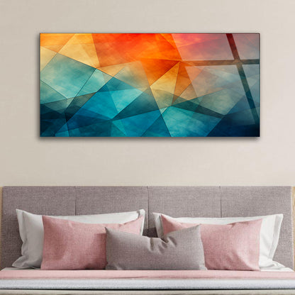 Polygonal Dreamscape: Geometric Tempered Glass Art